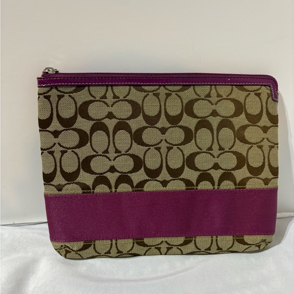 Coach Signature Purple Stripe Tablet Case Sleeve Cover - Picture 2 of 7
